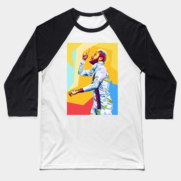 Neymar Jr Pop Art Baseball T-Shirt by Kuli art